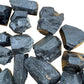 Underside detail of Black Tourmaline raw stone, associated with Protection, hand-selected from Erongo, Namibia.