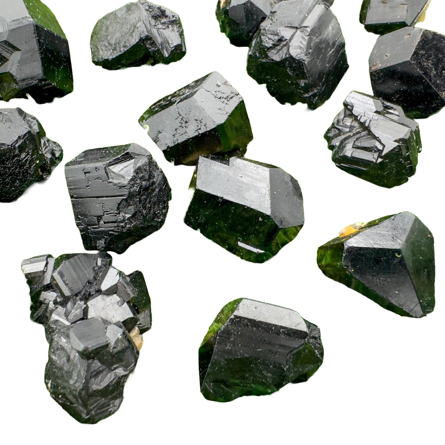 Hand-scale shot of a Black Tourmaline raw stone held against natural backdrop.