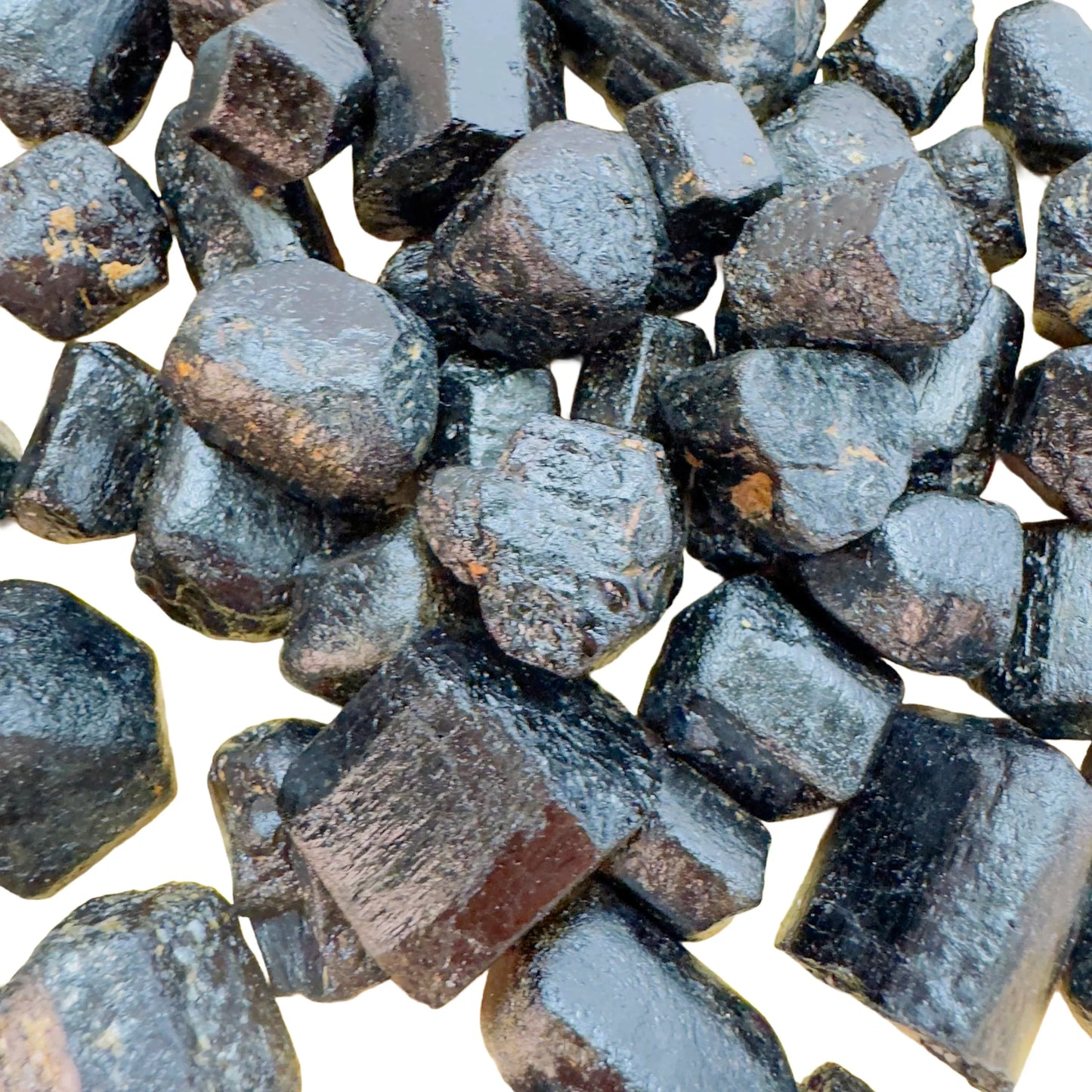 Reverse side of Black Tourmaline raw stone, showing natural patina.