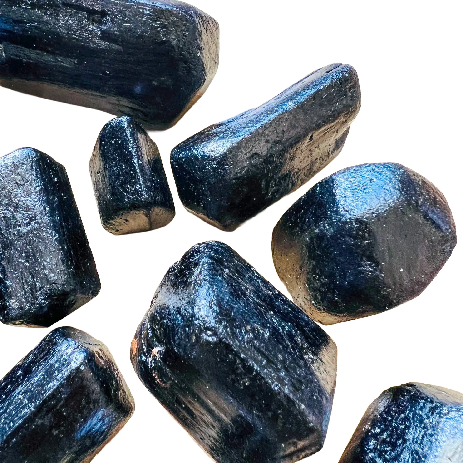 Full profile of Grade A Black Tourmaline raw ready to ship from Beyond Bohemian