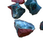 Plan view of Bloodstone raw stone, turned to for Energy and Protection, showing untreated character.