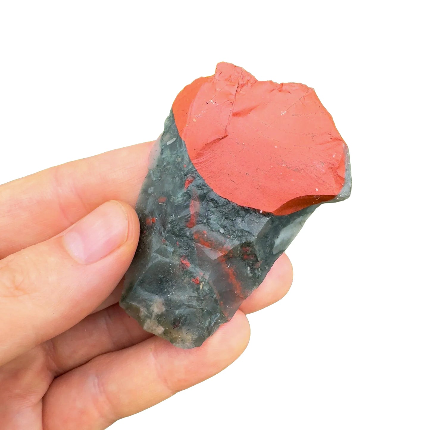 Base detail of Grade AA Bloodstone raw