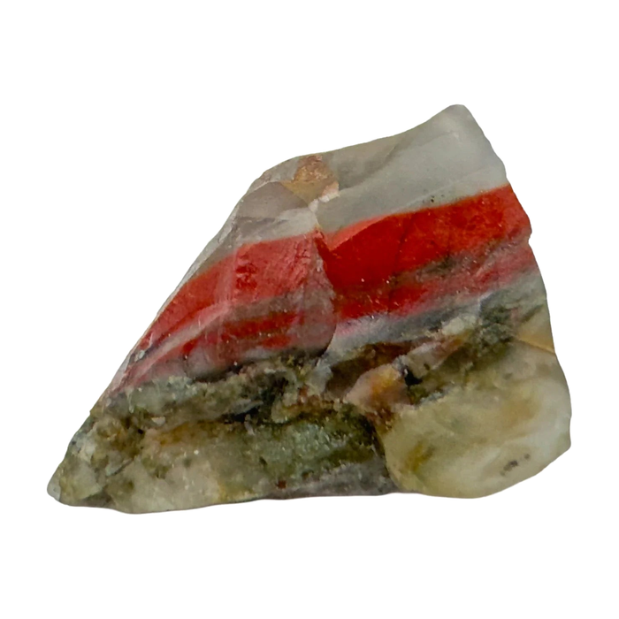 Bloodstone Raw Stones, AA Grade, Eswatini: one representative stone on a white background