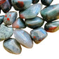 Side-on view of Grade AA Bloodstone tumbled stone, kept near for Energy, sourced from Eswatini.