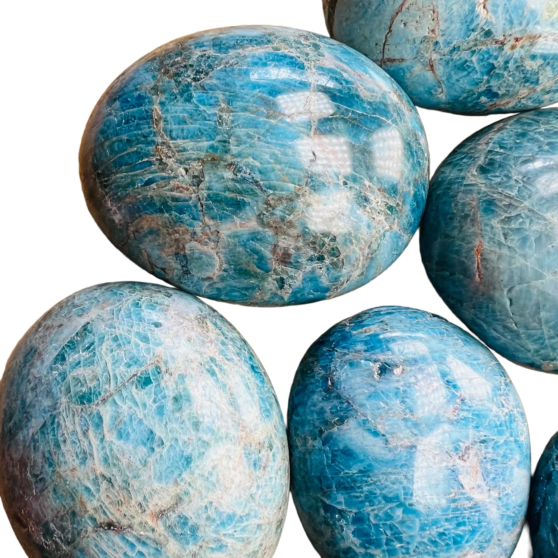Profile view of Apatite palm stone, to support Focus.