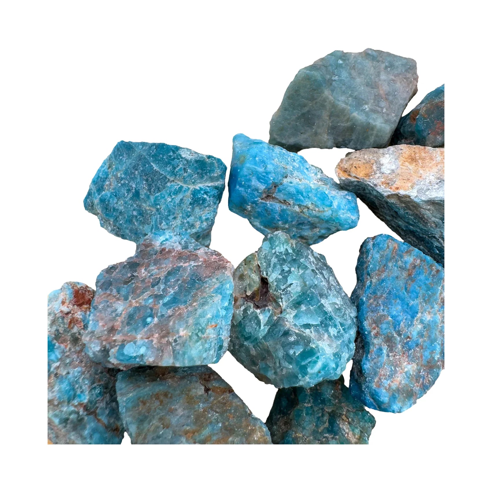 Raw Blue Apatite Crystals for Focus, Intuition & Manifestation — blue rough natural, A Madagascar-sourced