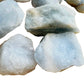 Plan view of Blue Calcite raw stone, Madagascar-sourced.