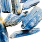 Top angle of Blue Kyanite raw stone, showing open form, traditionally used for Confidence.