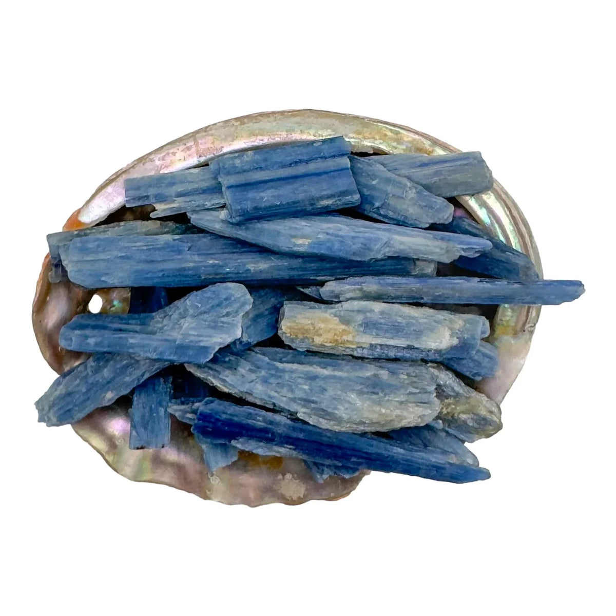 Near view of Blue Kyanite raw stone, from Minas Gerais, Brazil.