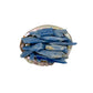 Near view of Blue Kyanite raw stone, drawn on for Confidence, from Minas Gerais, Brazil.