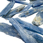 Overhead angle of Blue Kyanite raw stone, showing natural form.