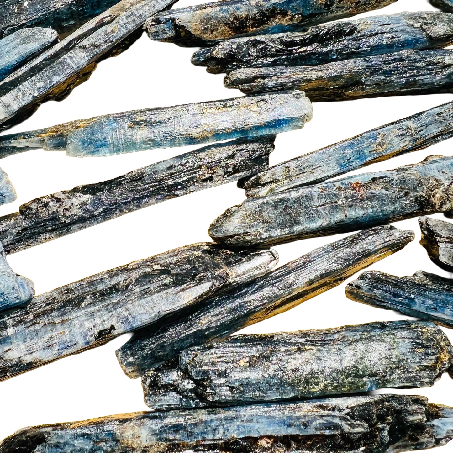 Base detail of Grade AA Blue Kyanite raw