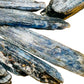 Detail shot of Grade AA Blue Kyanite raw under natural light