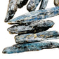 Profile view of Blue Kyanite raw stone, showing untreated character, hand-selected from Mashonaland West, Zimbabwe.