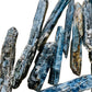 Plan view of Blue Kyanite raw stone, showing natural patina.