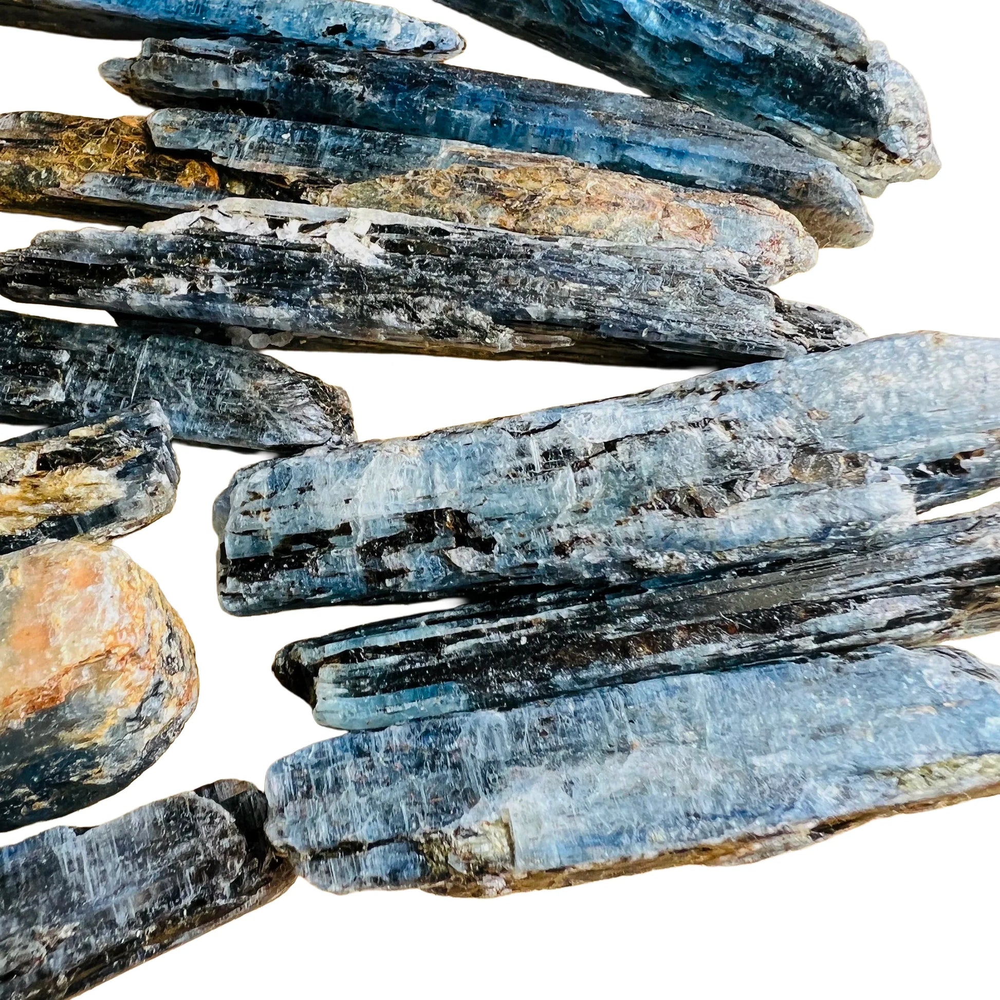 Alternate angle of Blue Kyanite raw stone, Zimbabwe-sourced.