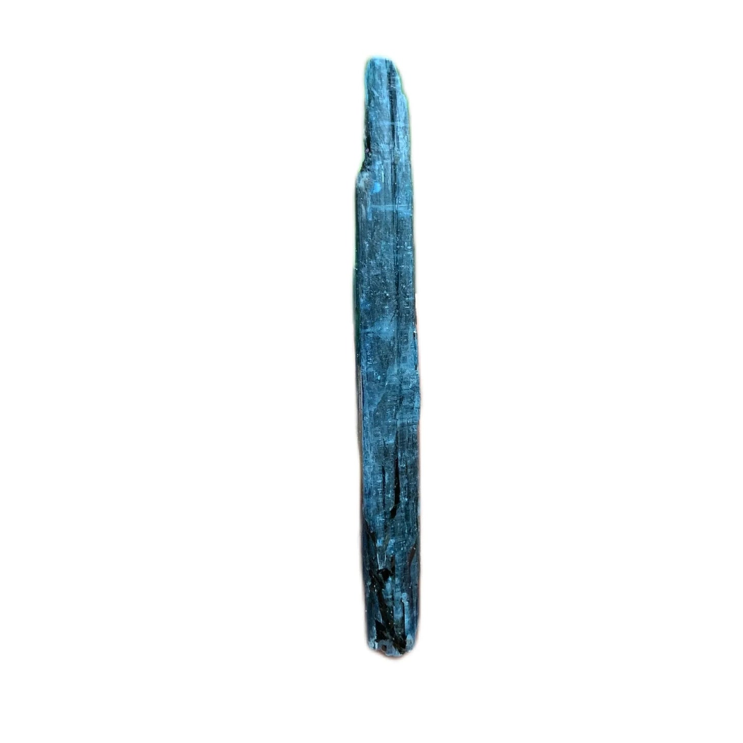 Full profile of Grade AA Blue Kyanite raw ready to ship from Beyond Bohemian