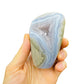 Back view of Grade AA Blue Lace Agate freeform showing natural surface