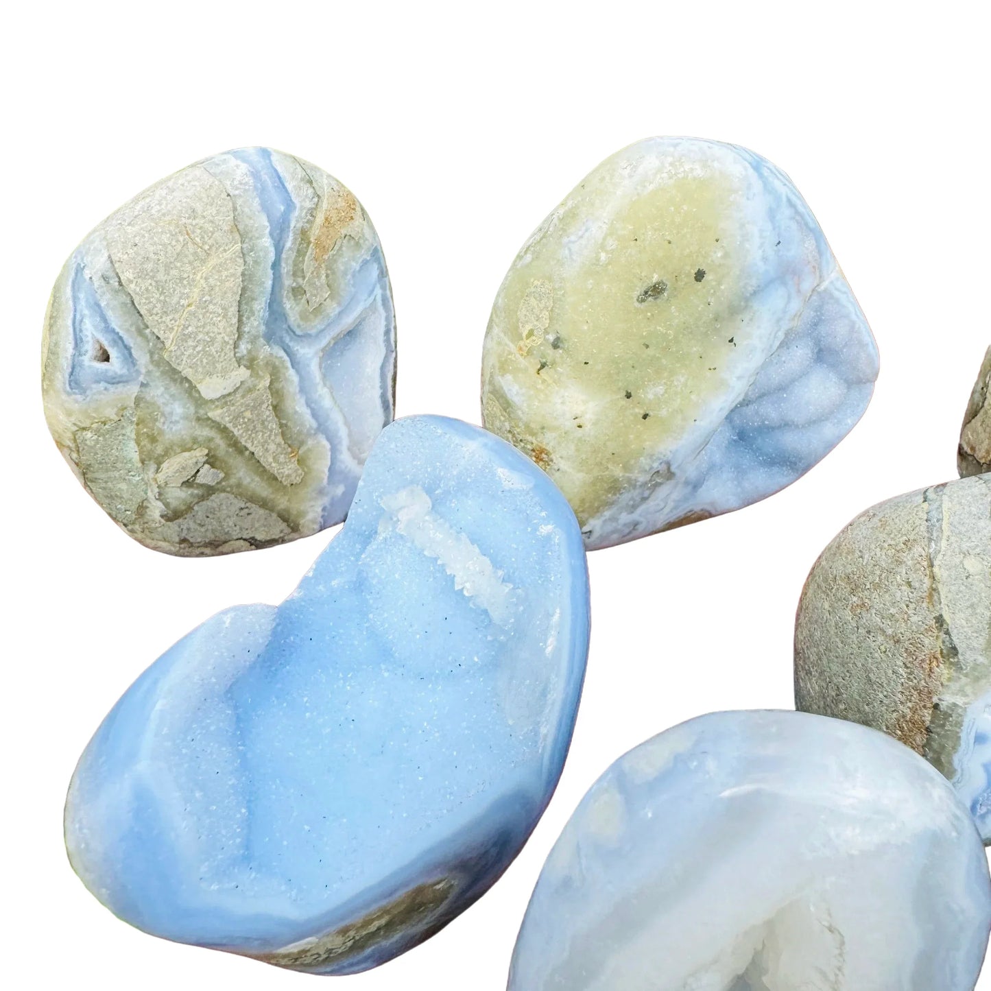 Full profile of Grade AA Blue Lace Agate freeform ready to ship from Beyond Bohemian