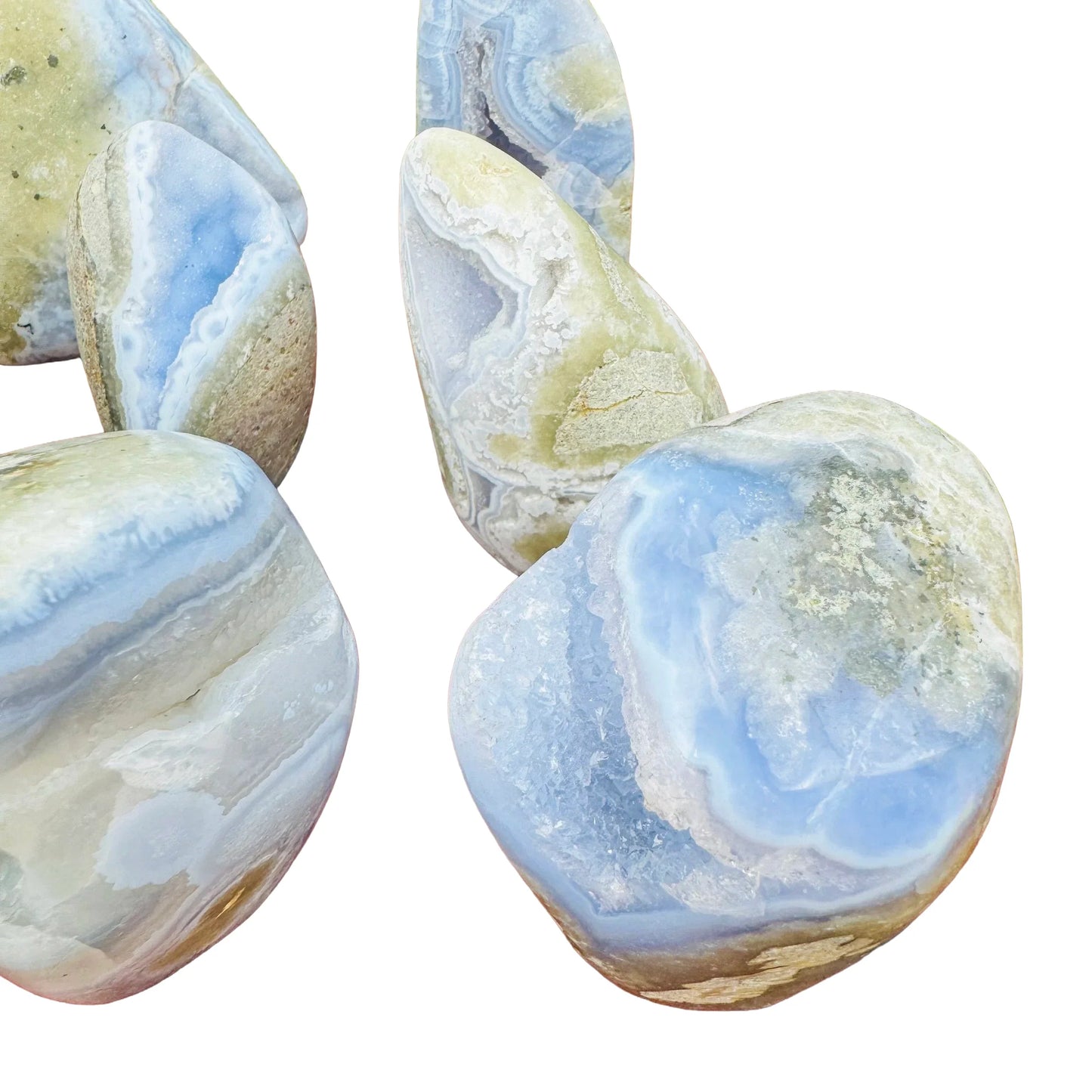 Full profile of Grade AA Blue Lace Agate freeform ready to ship from Beyond Bohemian