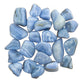 Field-of-view of Blue Lace Agate tumbled stone, with hand-sized presence.