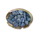 Detail shot showing Blue Lace Agate tumbled stone, for Stress Relief, showing earthy tone.