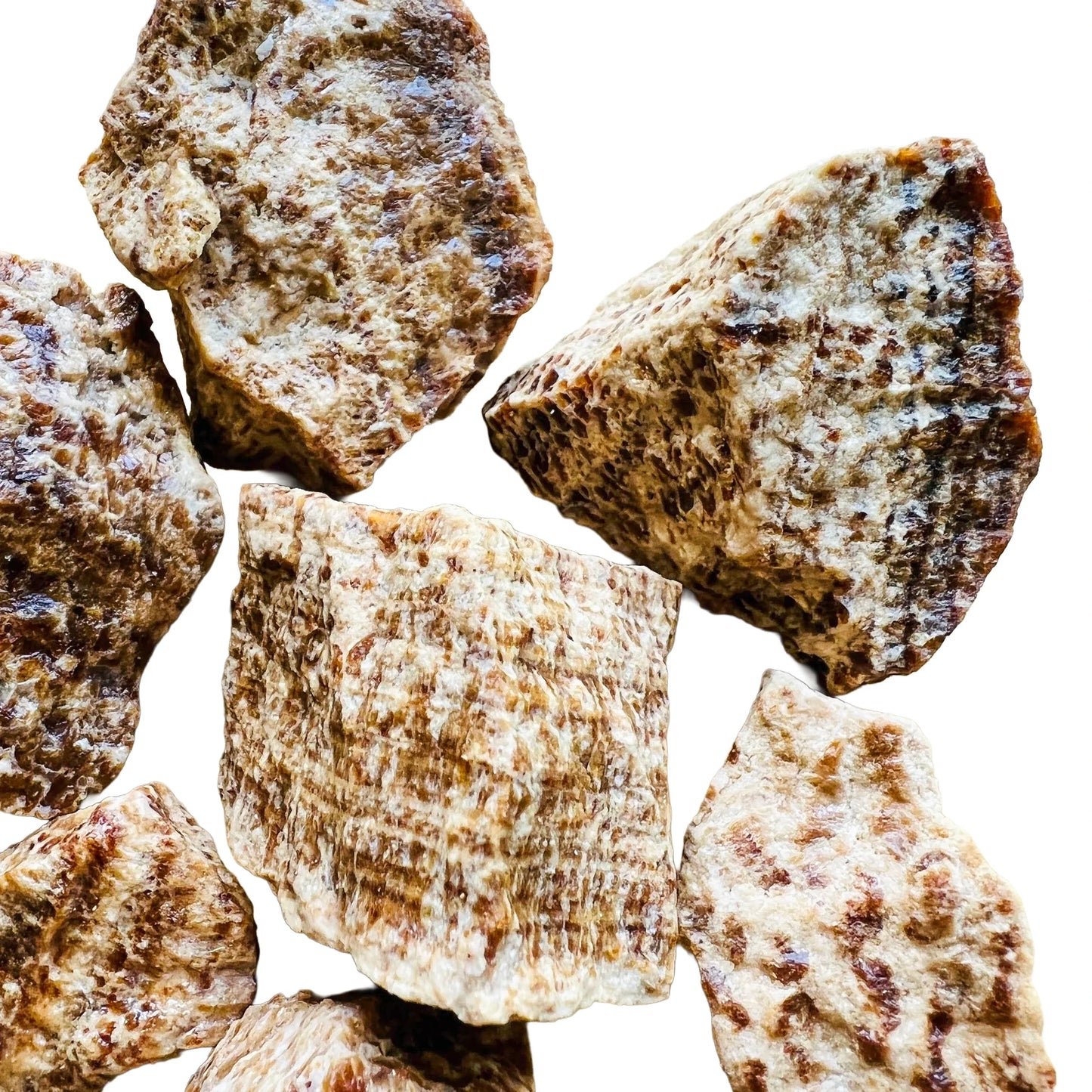 Alternate angle of Grade A Brown Aragonite raw showing overall shape