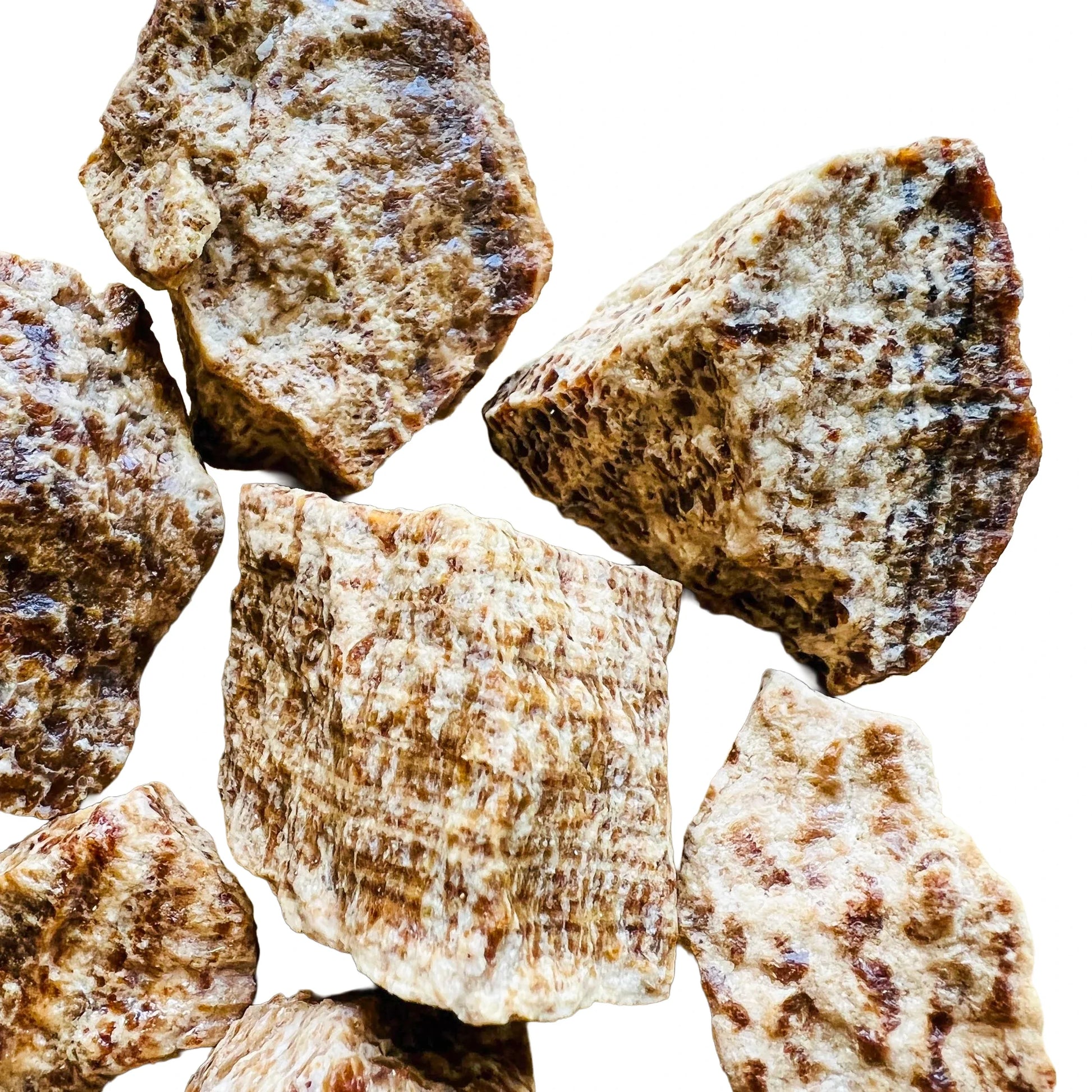Alternate angle of Grade A Brown Aragonite raw showing overall shape