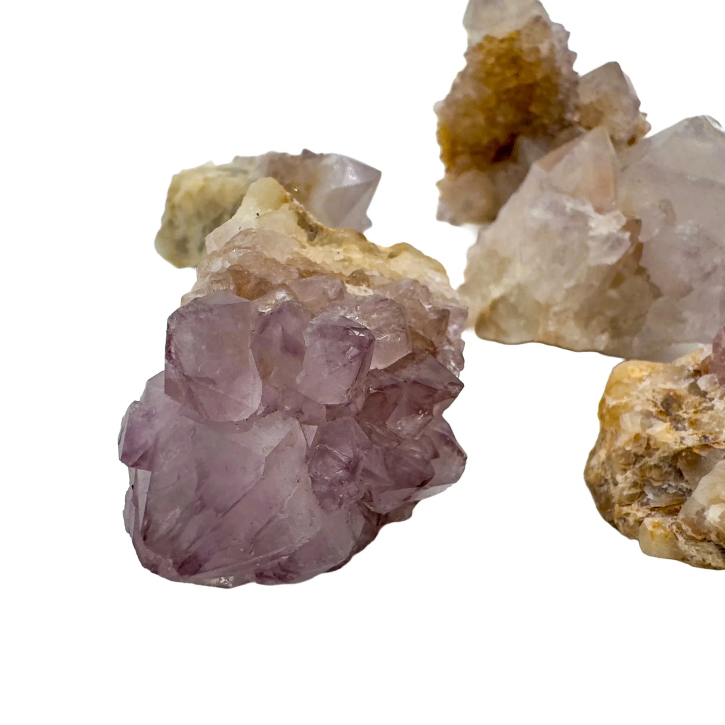 Alternate angle of Grade AA Quartz raw stone, sourced from Mpumalanga, South Africa, showing natural inclusions.