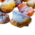 Edge view of Carnelian raw stone, showing natural sheen.