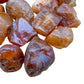 Back view of Grade A Carnelian raw showing natural surface