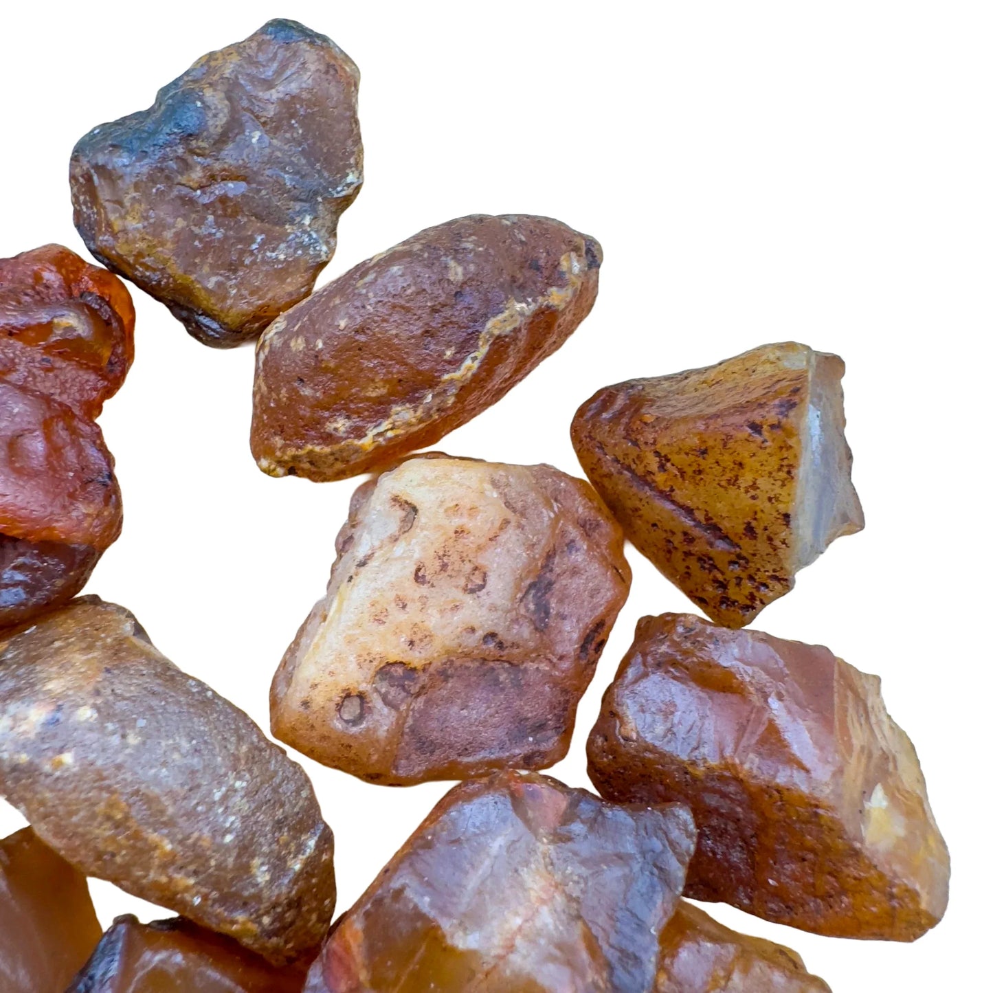 Full profile of Grade A Carnelian raw ready to ship from Beyond Bohemian
