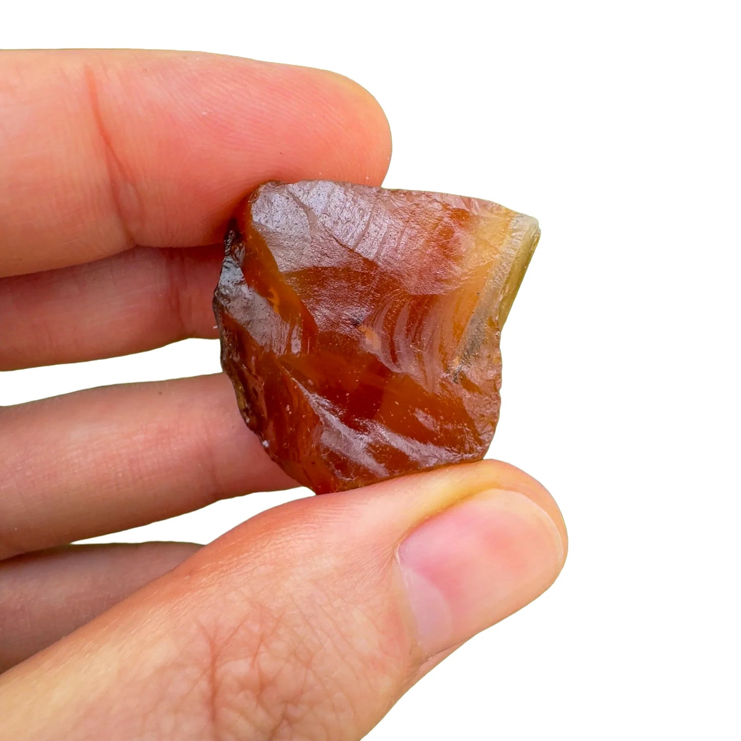 Full profile of Grade A Carnelian raw ready to ship from Beyond Bohemian
