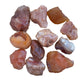 Surface detail of Grade A Carnelian raw stone, hand-selected from Nsipe, Malawi.