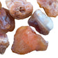 Top angle of Carnelian raw stone, from Nsipe, Malawi, often worked with for Energy.