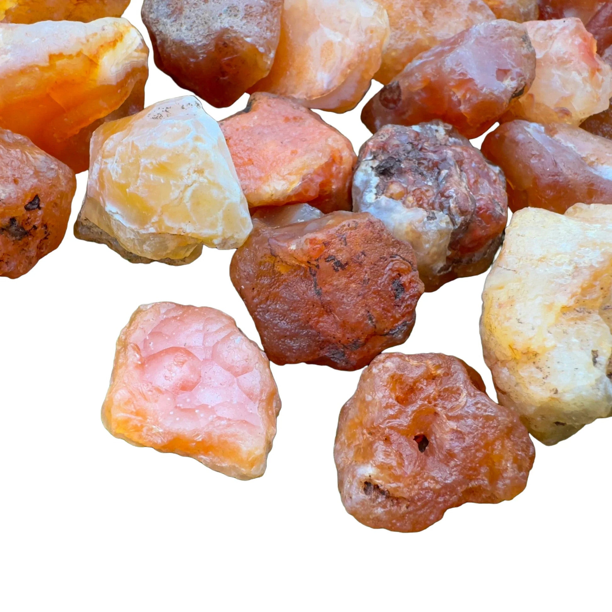 Full profile of Grade A Carnelian raw ready to ship from Beyond Bohemian