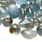 Surface detail of Celestite tumbled stone, from Sakoany, Madagascar, showing natural variation.