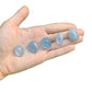 Full profile of Grade AA Celestite tumbled stone ready to ship from Beyond Bohemian