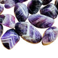Underside view of Chevron Amethyst tumbled stone, sourced from Copperbelt Province, Zambia.
