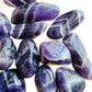 Opposite side of Chevron Amethyst tumbled stone, Zambia-sourced, carried for Intuition.