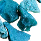 Side profile of Chalcedony raw stone, kept close for Stress Relief and Confidence, showing tight grain.