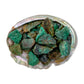 Close-up of Chrysocolla raw stone, sourced from Ambatondrazaka, Madagascar.