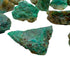Top-side view of Chrysocolla raw stone, from Madagascar, showing open form.