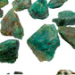 Daylight view of one Chrysocolla raw stone for scale, from Madagascar.