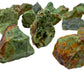 Profile shot of Grade A Chrysoprase raw stone, sourced from Alaotra-Mangoro, Madagascar, kept close for Love and Emotional Healing.