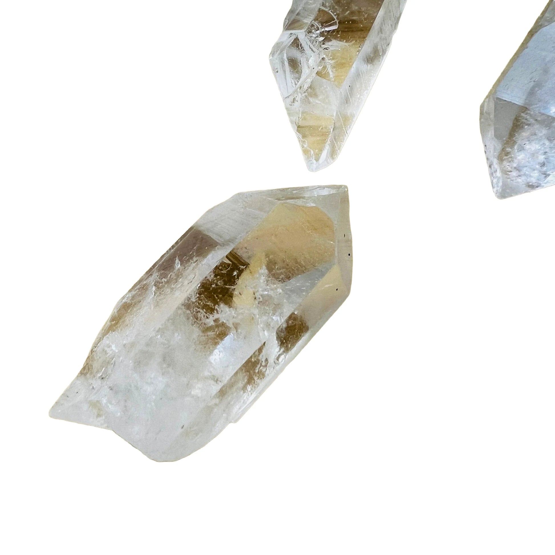 Color detail of Clear Quartz raw point, United States-sourced.