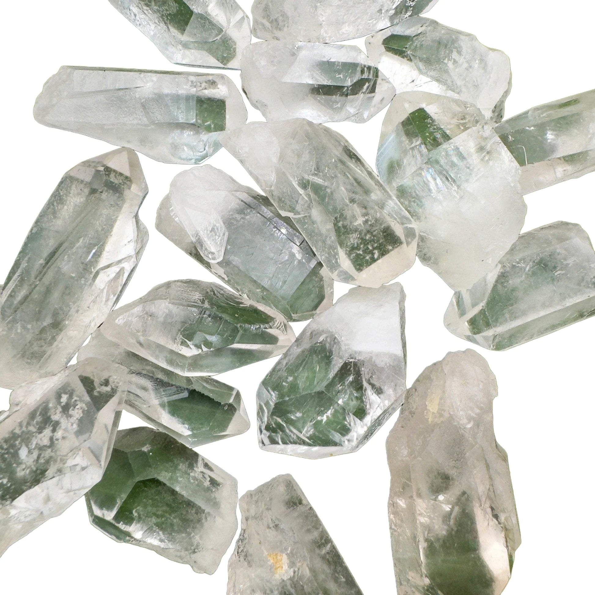 Natural light view of one Clear Quartz raw point for scale, sourced from Brazil.