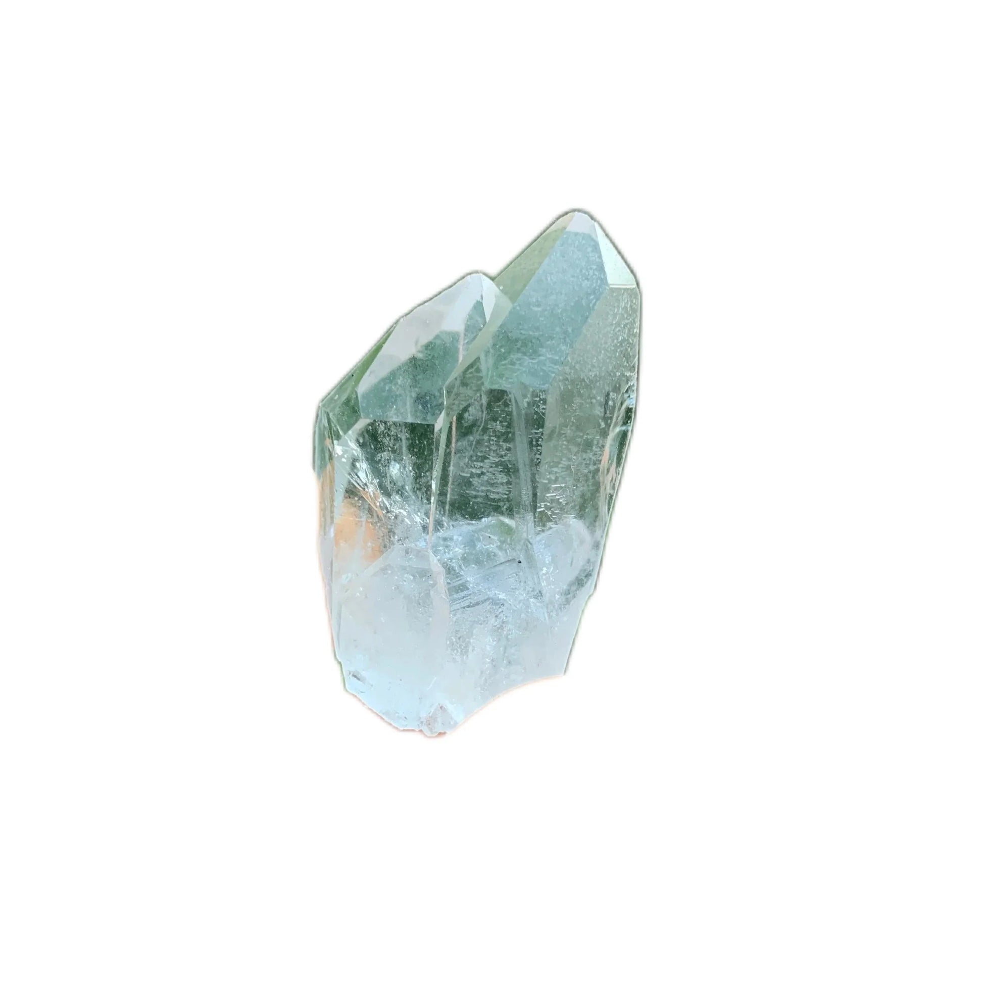 Detail shot of Grade AA Clear Quartz point under natural light