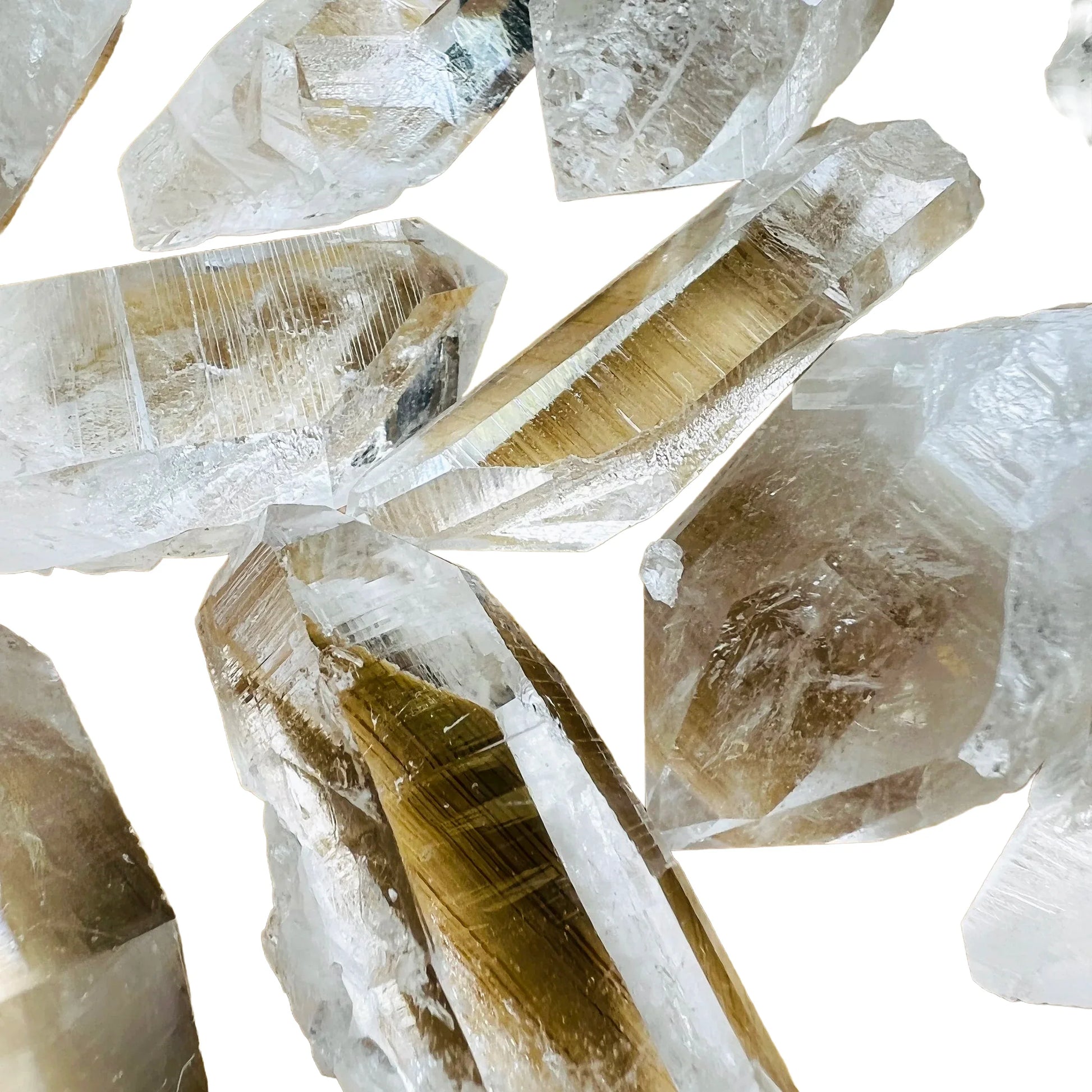 Back view of Grade AAA Clear Quartz point showing natural surface