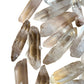 Profile view of Grade A Clear Quartz raw point, Madagascar-sourced.